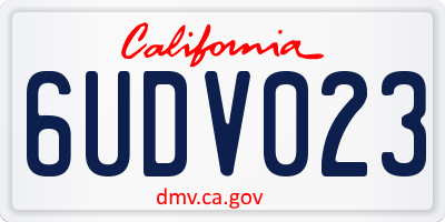 CA license plate 6UDV023