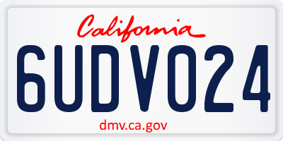 CA license plate 6UDV024