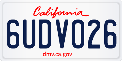 CA license plate 6UDV026