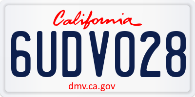 CA license plate 6UDV028
