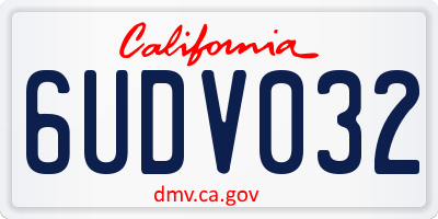 CA license plate 6UDV032
