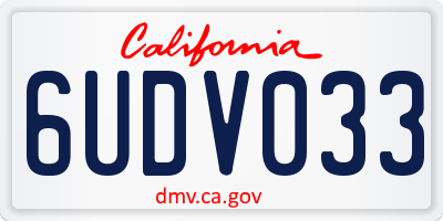 CA license plate 6UDV033