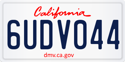 CA license plate 6UDV044