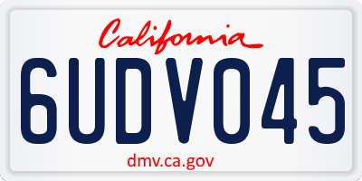 CA license plate 6UDV045