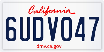CA license plate 6UDV047