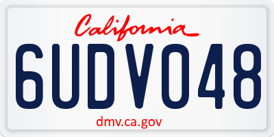 CA license plate 6UDV048