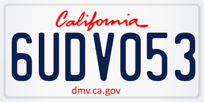CA license plate 6UDV053