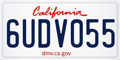 CA license plate 6UDV055
