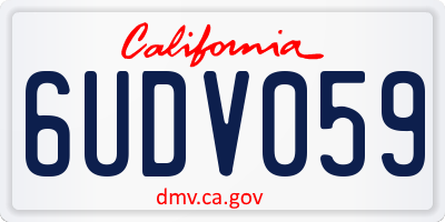 CA license plate 6UDV059