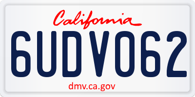 CA license plate 6UDV062