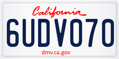 CA license plate 6UDV070