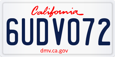CA license plate 6UDV072