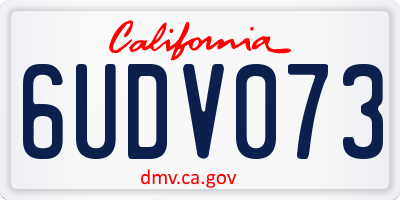 CA license plate 6UDV073