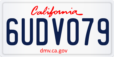 CA license plate 6UDV079
