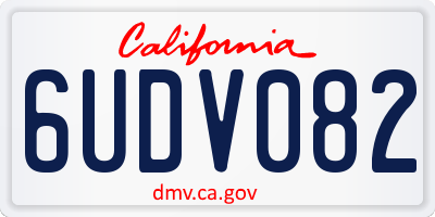 CA license plate 6UDV082