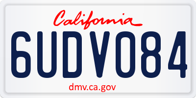 CA license plate 6UDV084