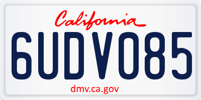 CA license plate 6UDV085