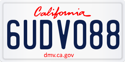 CA license plate 6UDV088
