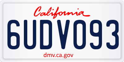CA license plate 6UDV093