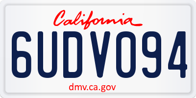 CA license plate 6UDV094