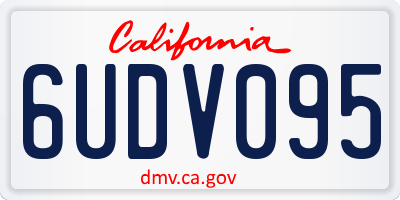 CA license plate 6UDV095