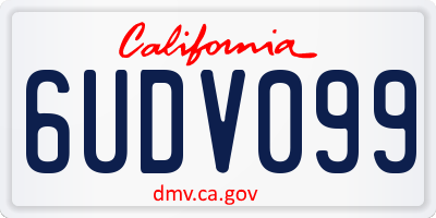 CA license plate 6UDV099