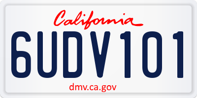 CA license plate 6UDV101