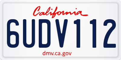 CA license plate 6UDV112