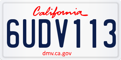 CA license plate 6UDV113