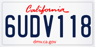 CA license plate 6UDV118