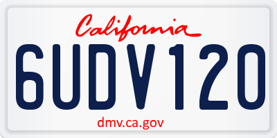 CA license plate 6UDV120