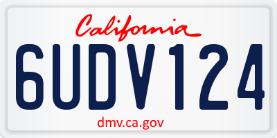 CA license plate 6UDV124