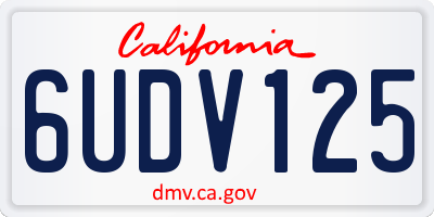 CA license plate 6UDV125