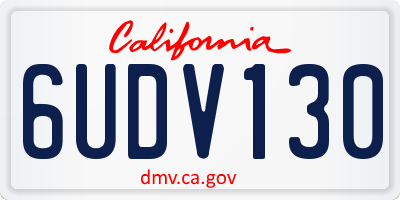 CA license plate 6UDV130