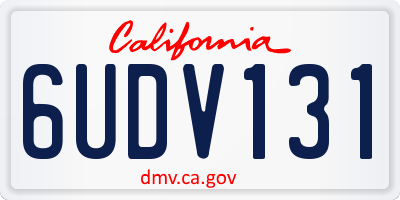 CA license plate 6UDV131