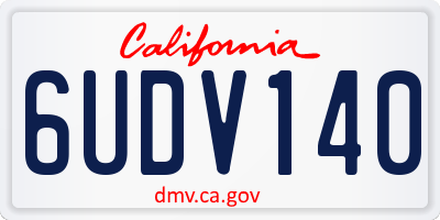 CA license plate 6UDV140