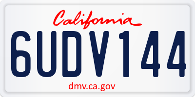 CA license plate 6UDV144