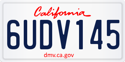 CA license plate 6UDV145