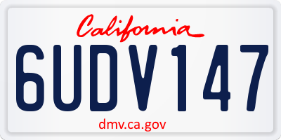 CA license plate 6UDV147