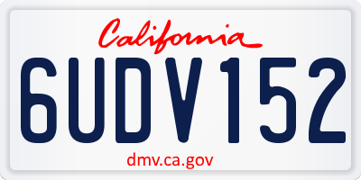 CA license plate 6UDV152