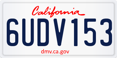CA license plate 6UDV153