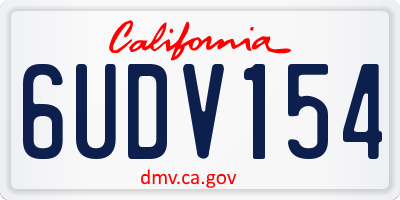 CA license plate 6UDV154