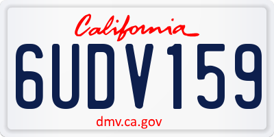 CA license plate 6UDV159