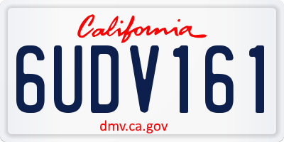 CA license plate 6UDV161