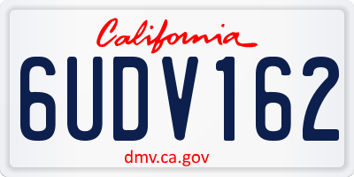 CA license plate 6UDV162