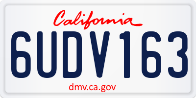 CA license plate 6UDV163