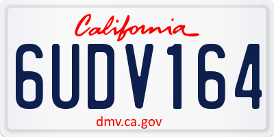 CA license plate 6UDV164
