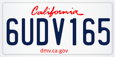 CA license plate 6UDV165