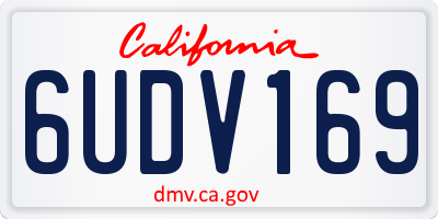 CA license plate 6UDV169