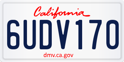 CA license plate 6UDV170